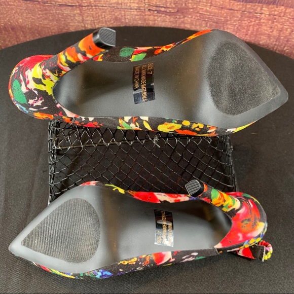 QUPID Floral Pointy Toe Slingback Pumps, NWOT - Picture 8 of 14